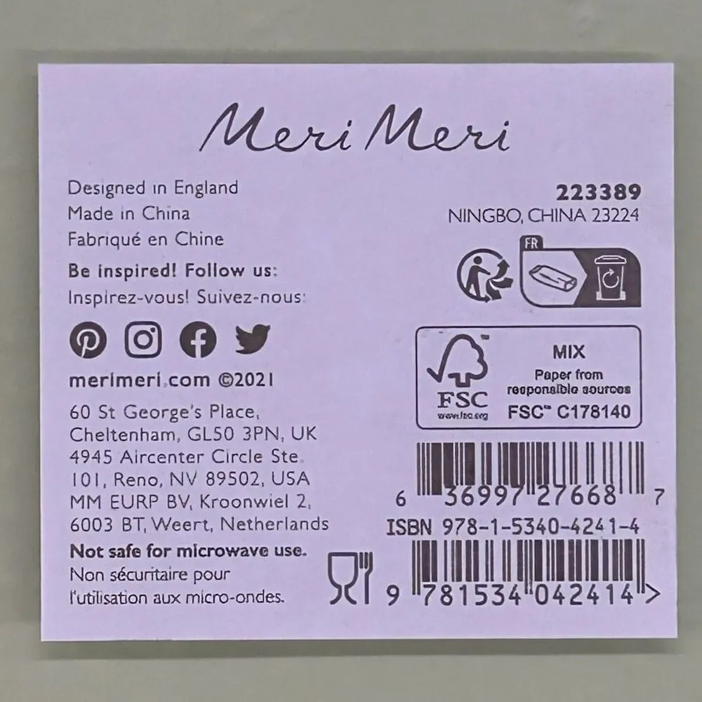 Meri Meri Laduree Paris 8-Green/Gold Paper Plates Per Package, 7-Packages Total